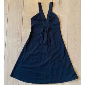 Patagonia Corrine Dress, Black Quick Dry V-Neck, Size Small